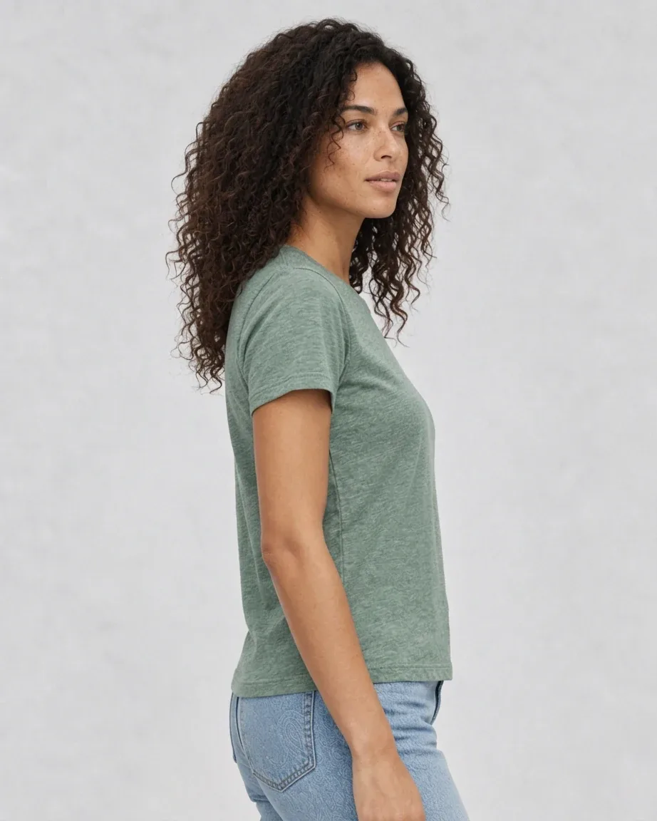 Women's Hybrid Relaxed, side fit on model in the original shoot color