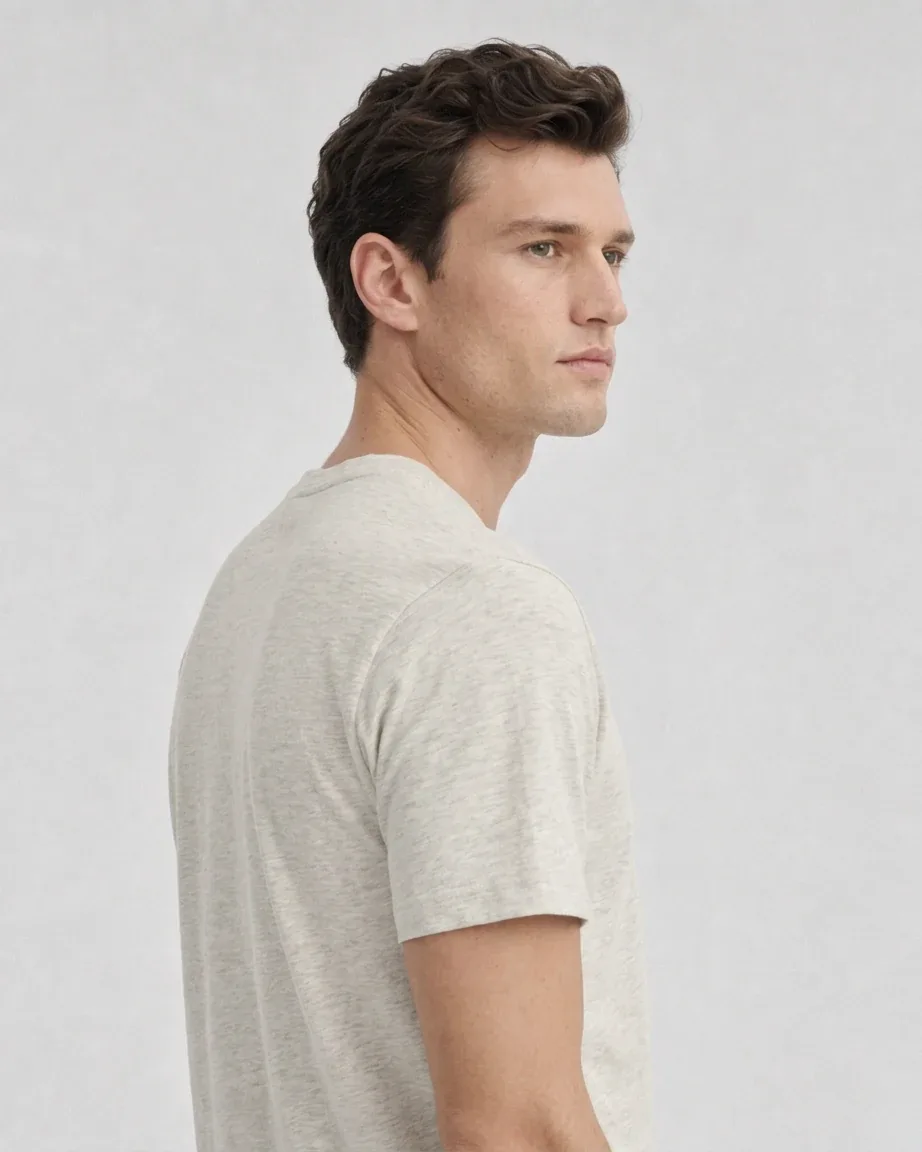 Men's Hybrid Fitted, side fit on model in the original shoot color
