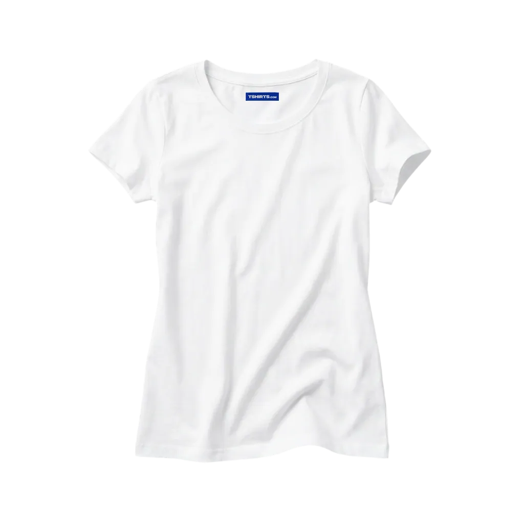 Women's Cotton Fitted — White, front flat Women's Cotton Fitted — White, front flat