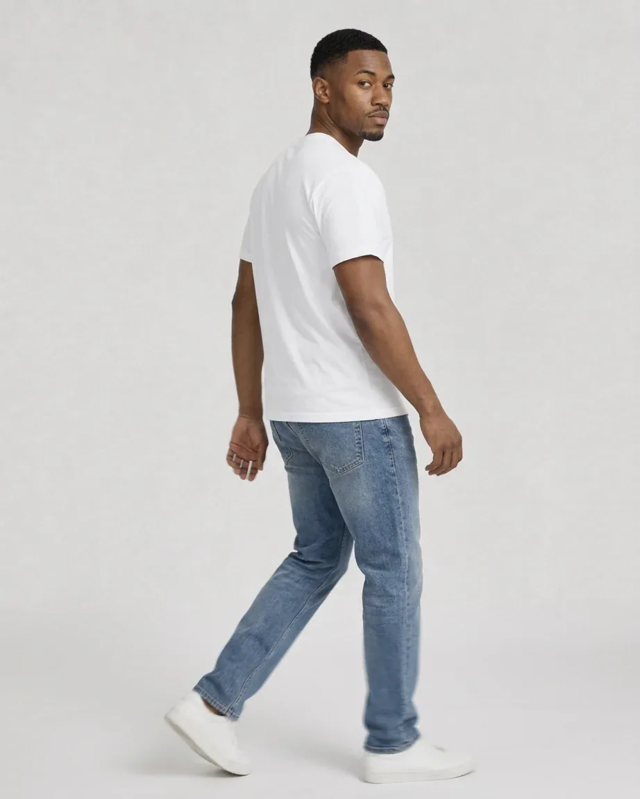 Men's Hybrid Relaxed, walking fit on model in the original shoot color