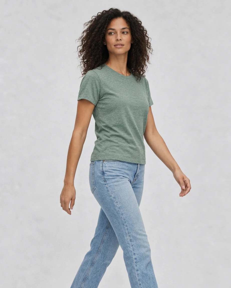 Women's Hybrid Relaxed, walking fit on model