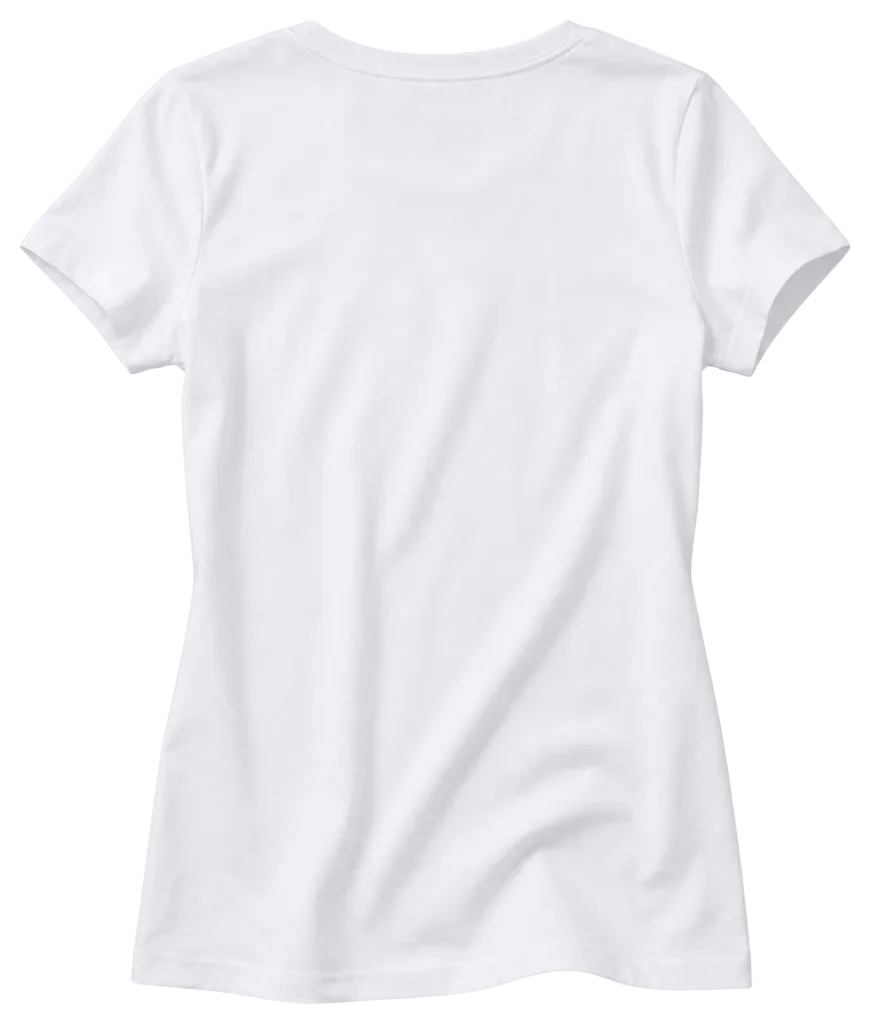 Women's Cotton Fitted — White, back flat