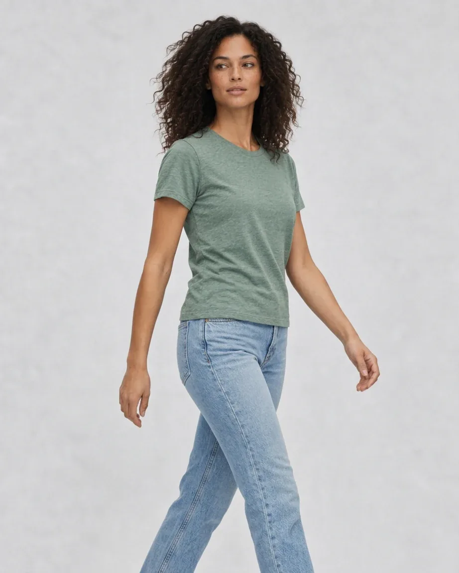 Women's Hybrid Relaxed, walking fit on model in the original shoot color