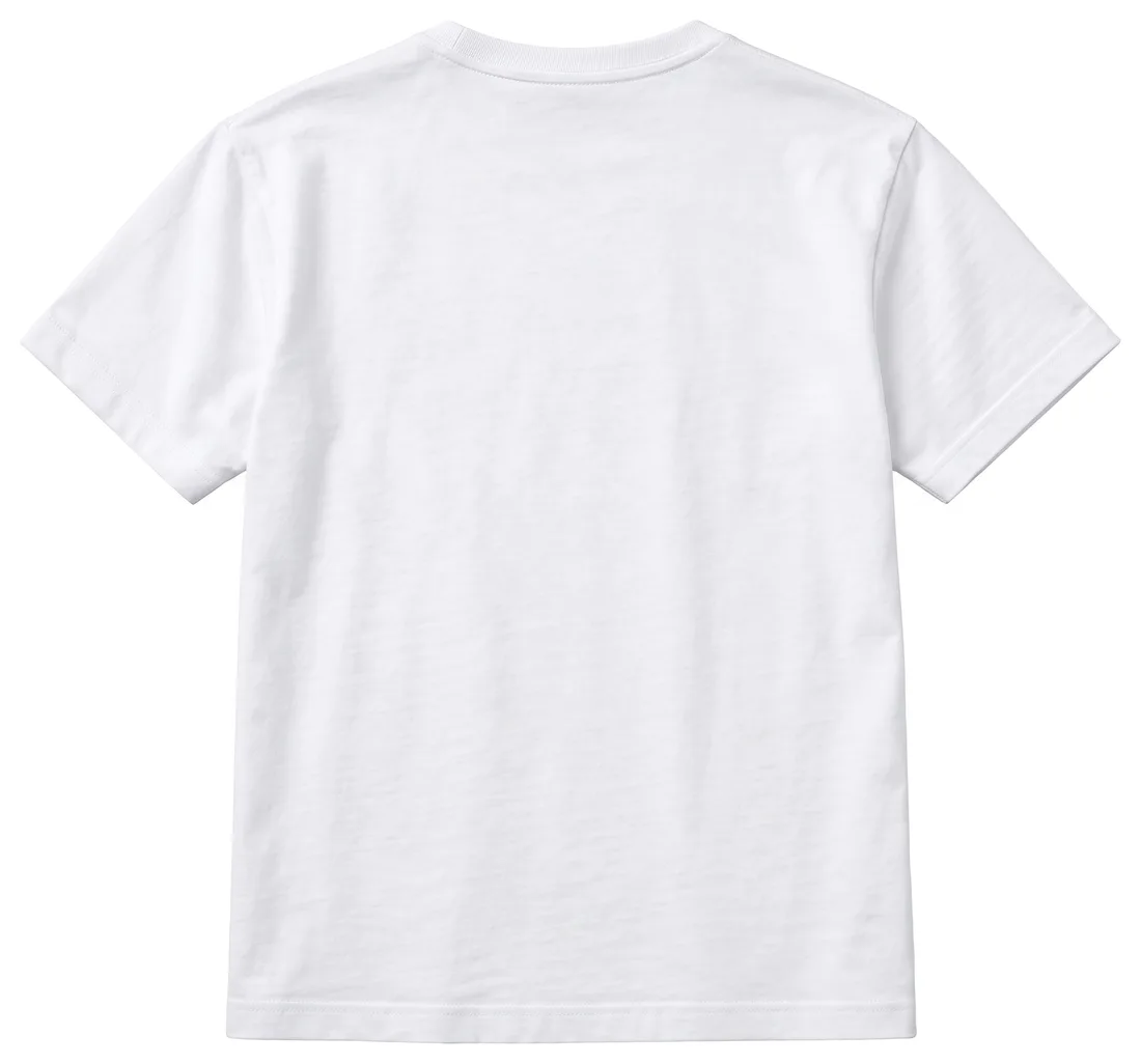 Kids' Cotton Relaxed — White, back flat