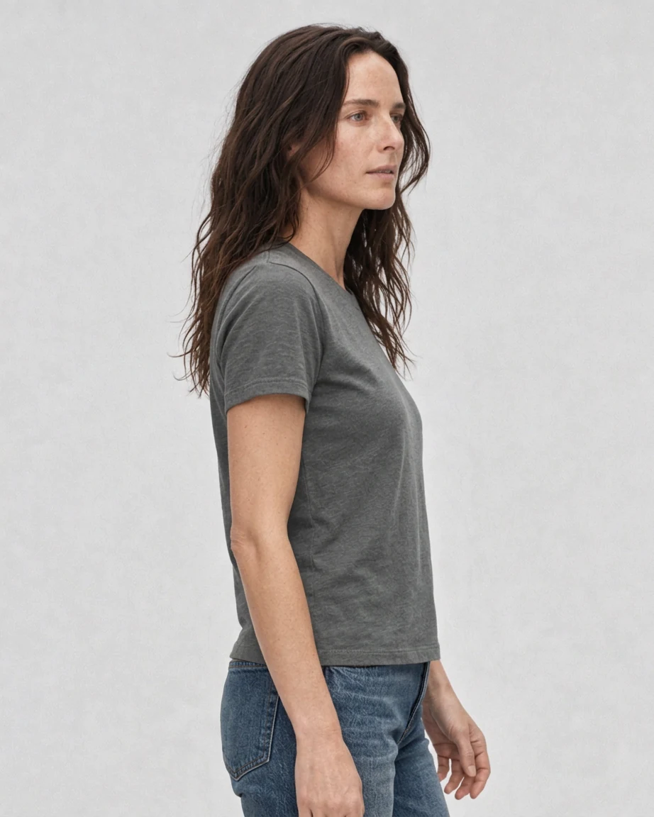 Women's Cotton Relaxed, side fit on model Women's Cotton Relaxed, side fit on model