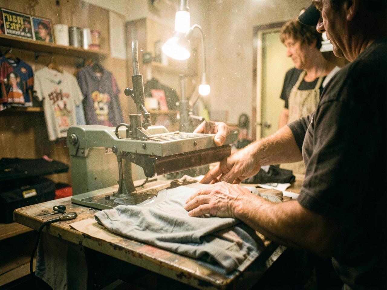 Heat press in a US print shop